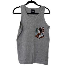 RAD made in garage gray front pocket mens‎ tank horse print Size: S